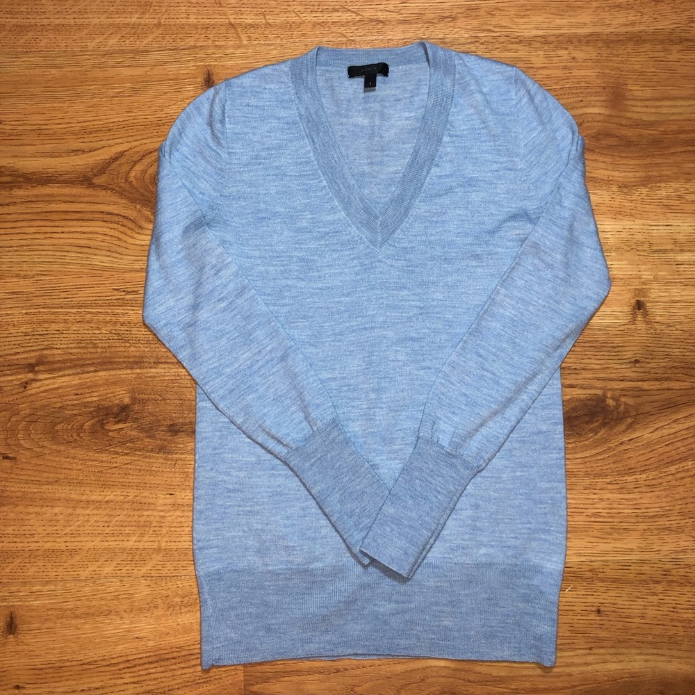 Light Blue Heather J. Crew V Neck S